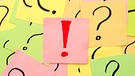 Klebezettel mit Fragezeichen und einem Ausrufezeichen | Bild: colourbox.com