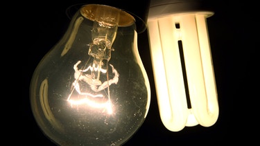 Glühbirne und Energiesparlampe | Bild: picture-alliance/dpa