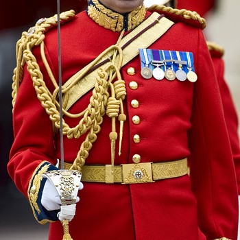 Leibgarde der britischen Königin präsentiert den Säbel | Bild: Imago/Robertharding