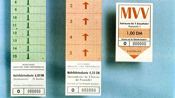 Die ersten Münchner Fahrkarten 1972 | Bild: MVG-Archiv