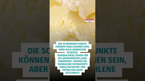 Schwarze Punkte im Vanilleeis: Ist das echte Vanille? 🎬 | Bild: Verbraucherzentrale Bayern (via YouTube)