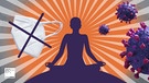 Mit gesunder Ernährung gegen das Virus? Einige Yoga-Lehrer verbreiten während der Pandemie solche Ideen. | Bild: colourbox.com  / #300974 / Montage: BR
