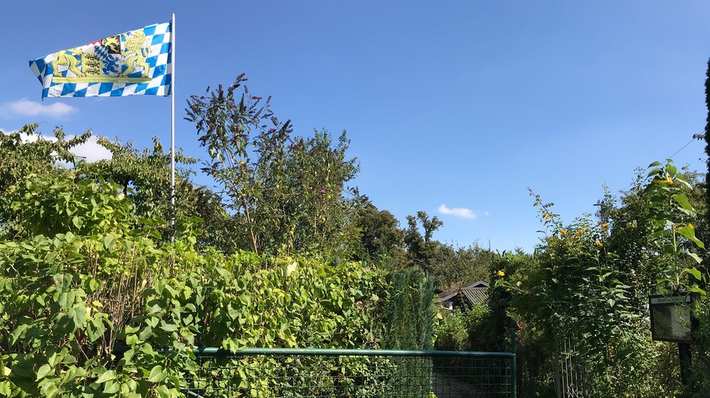 Die weiß-blaue Flagge flattert über so manchem Schrebergarten | Bild: BR / Joseph Berlinger