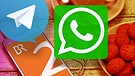 Symbolbild WhatsApp-Newsletter: Smartphone mit WhatsApp-Symbol | Bild: colourbox.com / Montage: BR