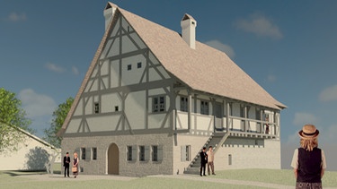 Ein mittelalterliches Badhaus zieht ins Museum | Bild: Grafik: Wirsching und Madinger, Neuhof / Zenn