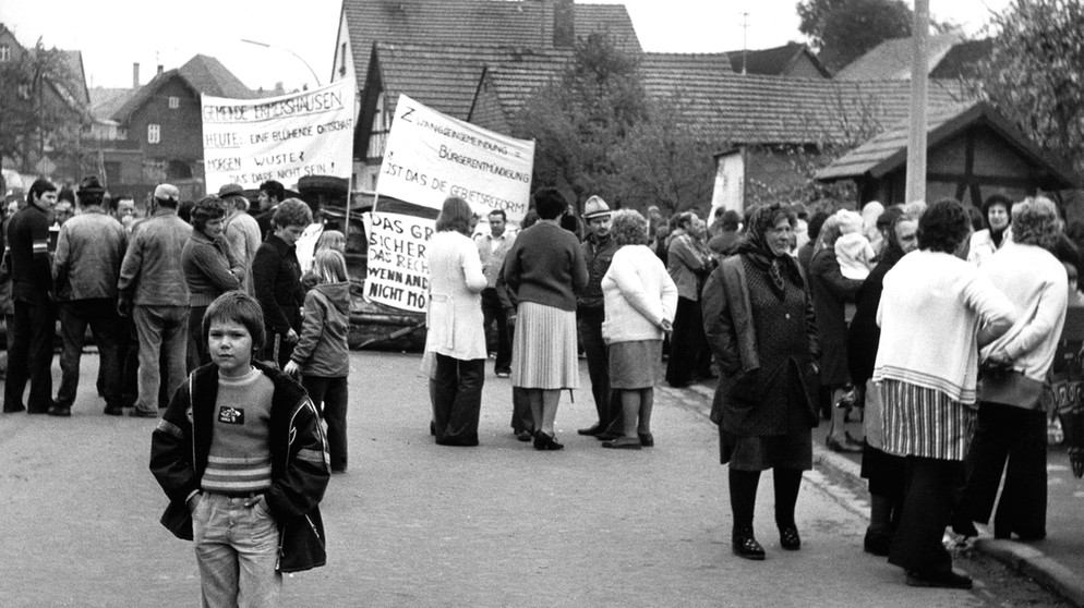 Proteste im unterfränkischen Dorf Ermershausen | Bild: picture-alliance/dpa