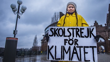 Schülerin Greta Thunberg demonstriert  | Bild: picture alliance/TT NEWS AGENCY