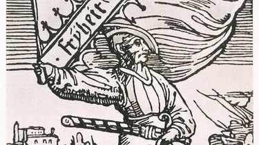 Bannerträger des Bauernheeres mit Freiheitsfahne, um 1520 | Bild: picture-alliance/dpa