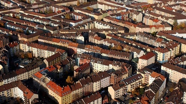 Die Nürnberger Südstadt aus der Luft | Bild: picture-alliance/dpa