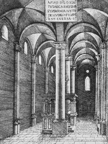 Innenraum der Synagoge von Regensburg v. Albrecht Altdorfer | Bild: picture-alliance/dpa