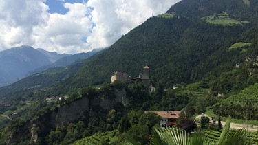 Blick von Dorf Tirol auf Schloss Tirol | Bild: BR/ Felicia Englman