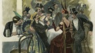 Karneval "Im Bierstübl". Holzstich nach Zeichnung, 1892, von Oscar Gräf (1861-1912). Aus einer Serie: Münchner Redouten | Bild: picture-alliance/dpa/akg-images