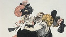 "Karneval - Wir halten fest und treu zusammen - Hipp Hipp Hurra!" - Farbholzstich nach Zeichnung von Ferdinand von Reznicek (1869-1909). Aus: Der Tanz, Album von F. von Reznicek, München (A. Langen, 1906) | Bild: picture-alliance/dpa/akg-images