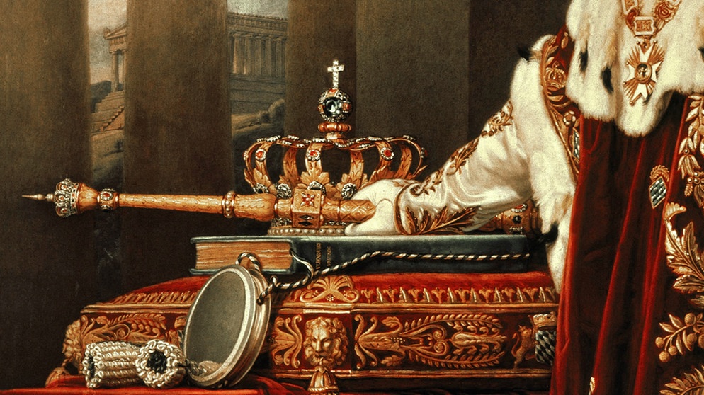 "König Ludwig I. von Bayern im Krönungsornat", Bild von Joseph Stieler, 1826 (Ausschnitt) | Bild: picture-alliance/dpa/akg-images