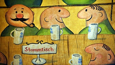 Stammtischgemälde im Münchner Hofbräuhaus | Bild: picture-alliance / Frank Leonhardt | Frank Leonhardt