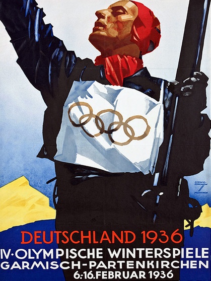 Plakat von Ludwig Hohlwein zu den Olympischen Winterspielen 1936 | Bild: picture-alliance/dpa; Münchner Stadtmuseum dpa/lby 