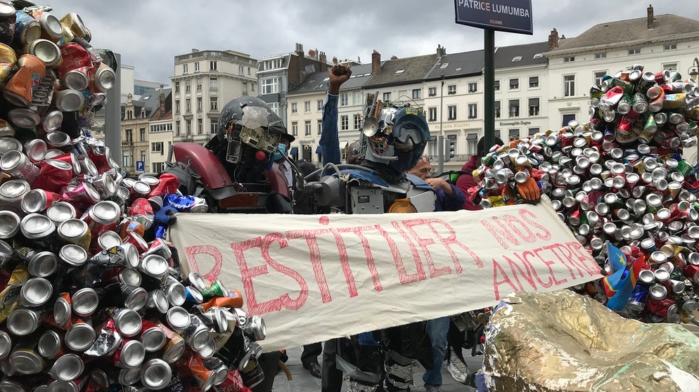 Wiedergutmachung gefordert - Protest am Kongolesischen Unabhängigkeitstag mitten in Brüssel | Bild: Alex Göbel