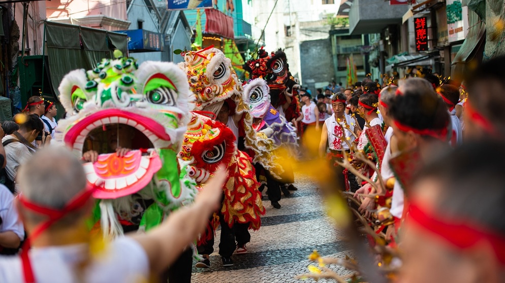 Das "drunken dragon festival" in Macau | Bild: picture-alliance/dpa