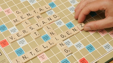 Das Gedächtnis arbeitet bei vielen Menschen unterschiedlich - im Bild: Eine Hand legt beim Gesellschaftsspiel Scrabble unter anderem Wörter wie "Mental", "Gehirn", "Training" und "Verstand"  | Bild: picture-alliance/dpa