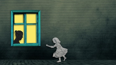 Illustration Kind vor Fenster, Mutter im Haus | Bild: picture alliance/BR