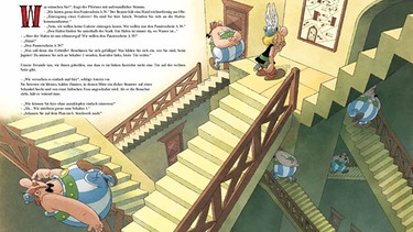 Asterix und Obelix auf der Suche nach dem Passierschein A 38 im "Haus, das Verrückte macht". | Bild: picture-alliance, dpa