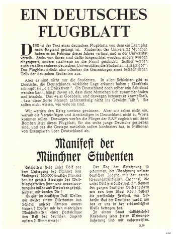 Flugblatt Weiße Rose | Bild: Bundesarchiv