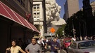 Menschen flüchten nach Anschlag auf World Trade Center. | Bild: picture alliance
