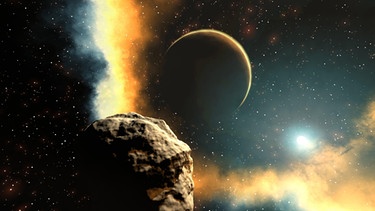 Ein Asteroid auf dem Weg zur Erde (Darstellung) | Bild: picture-alliance/dpa