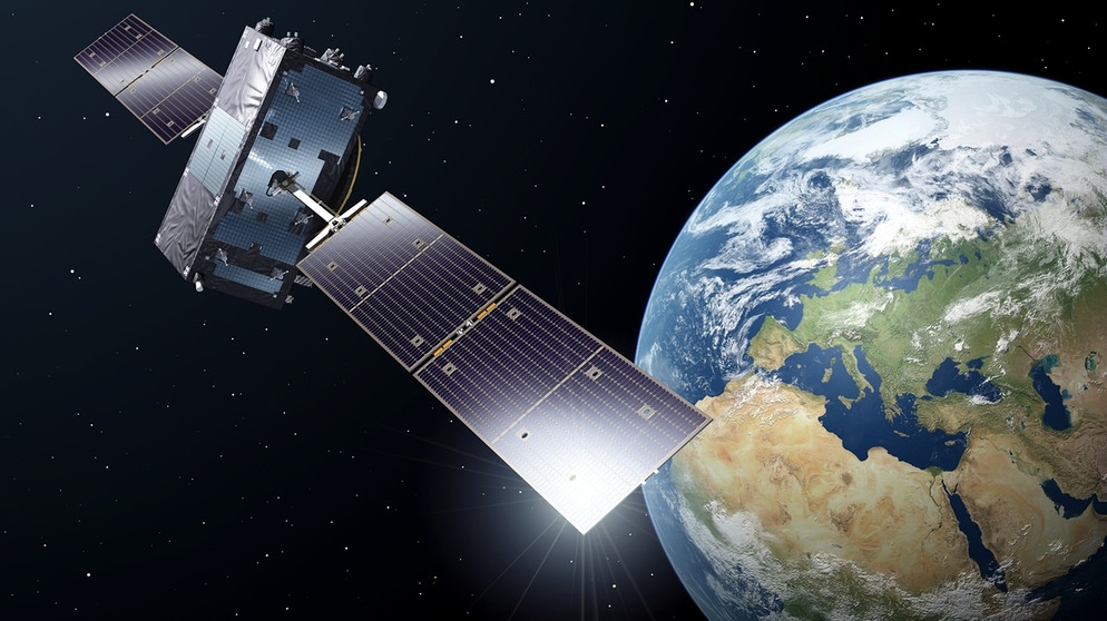 Künstlerische Darstellung eines Galileo-Full-Operational-Capacity-Satelliten | Bild: picture-alliance/dpa