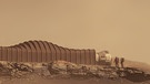 Darstellung des "Mars Dune Alpha" Lebensraums. | Bild: picture alliance / ASSOCIATED PRESS | Uncredited