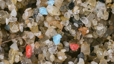 Mikroplastik am Strand gemischt mit Sand | Bild: picture-alliance/dpa