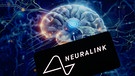 Das Neuralink-Logo vor dem Symbolbild: Gehirn und Computerchip | Bild: picture alliance / NurPhoto | Jonathan Raa