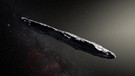 Diese künstlerische Darstellung zeigt den Asteroiden 1I/2017 U1 "Oumuamua" | Bild: picture-alliance/dpa
