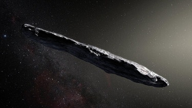 Diese künstlerische Darstellung zeigt den Asteroiden 1I/2017 U1 "Oumuamua" | Bild: picture-alliance/dpa