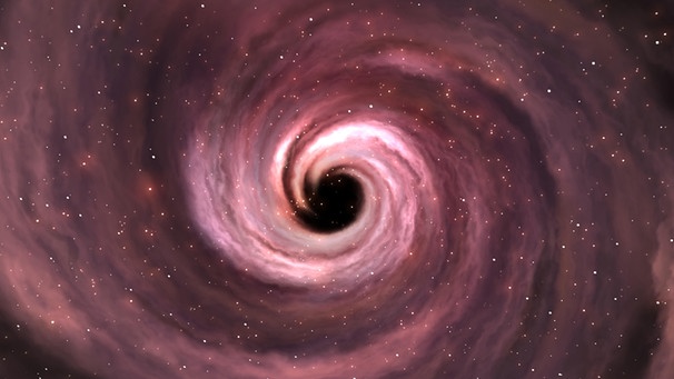 Digital 3D-Illustration eines schwarzen Lochs im Weltall | Bild: picture-alliance/dpa