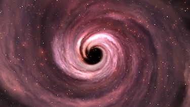 Digital 3D-Illustration eines schwarzen Lochs im Weltall | Bild: picture-alliance/dpa