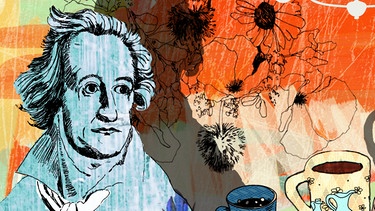 Illustration Kalenderblatt: Napoleon empfängt Goethe zum Frühstück | Bild: BR/ Angela Smets