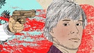Illustration Kalenderblatt:Valerie Soanas schießt auf Andy Warhol | Bild: BR/Angela Smets