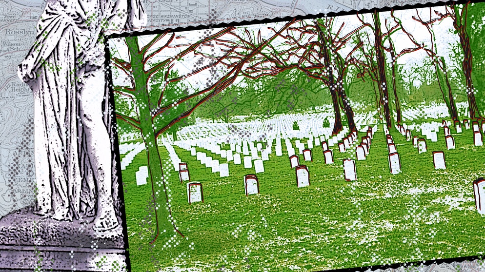 Illustration des Kalenderblatts: US-Nationalfriedhof Arlington | Bild: BR/ Franziska Pucher