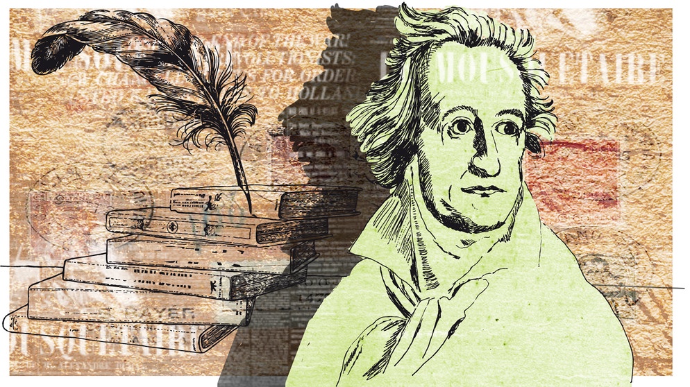 Illustration Kalenderblatt: Goethe äußert sich über Pressefreiheit | Bild: BR/ Angela Smets