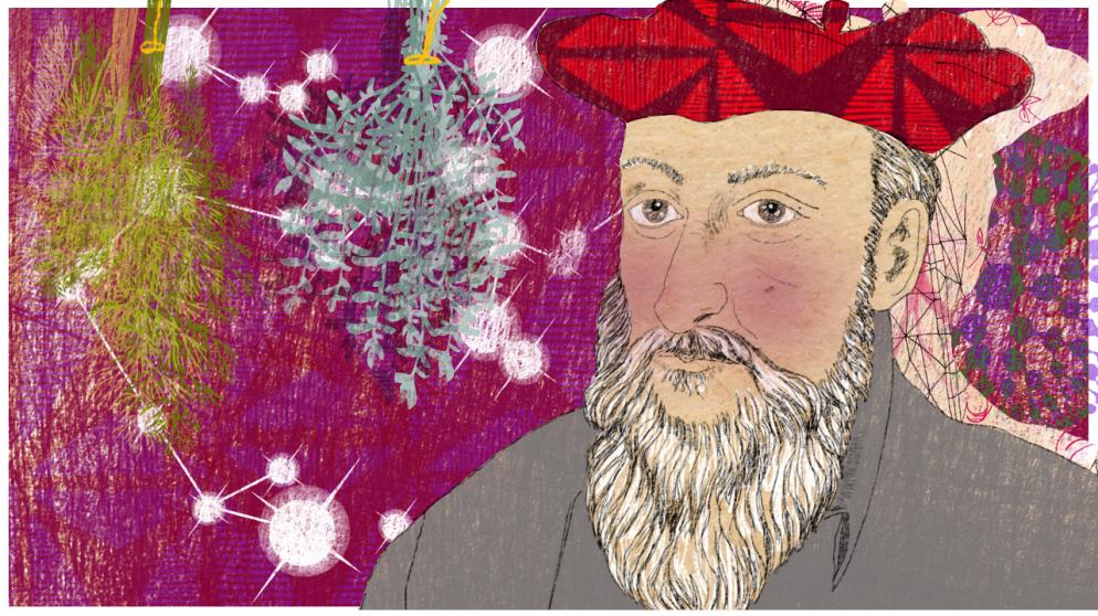 Illustration Kalenderblatt: Nostradamus stirbt | Bild: BR/ Angela Smets