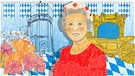 Illustration Kalenderblatt: Die Queen auf Staatsbesuch in München   | Bild: BR/ Angela Smets