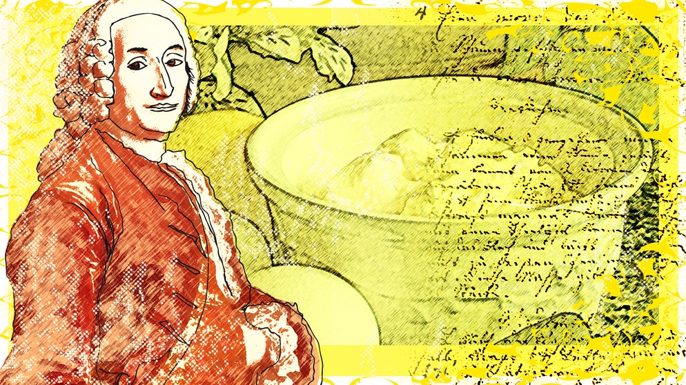 Illustration des Kalenderblatts: Marschall Richelieu entdeckt die Mayonnaise | Bild: BR; Franziska Pucher