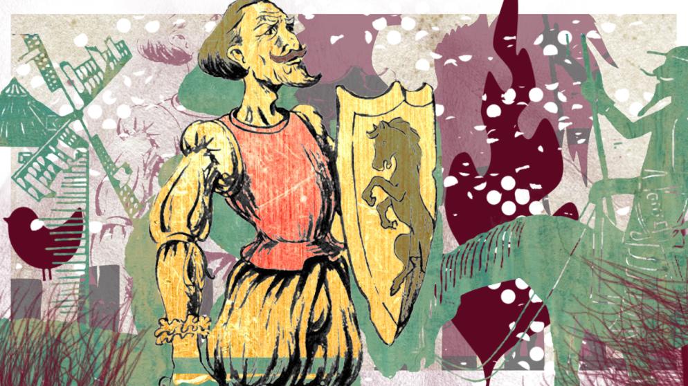 Illustration des Kalenderblatts:Cervantes geboren | Bild: BR, Angela Smets