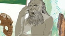 Illustration des Kalenderblatts: Der Neandertaler wird Gesprächsstoff  | Bild: BR/Angela Smets
