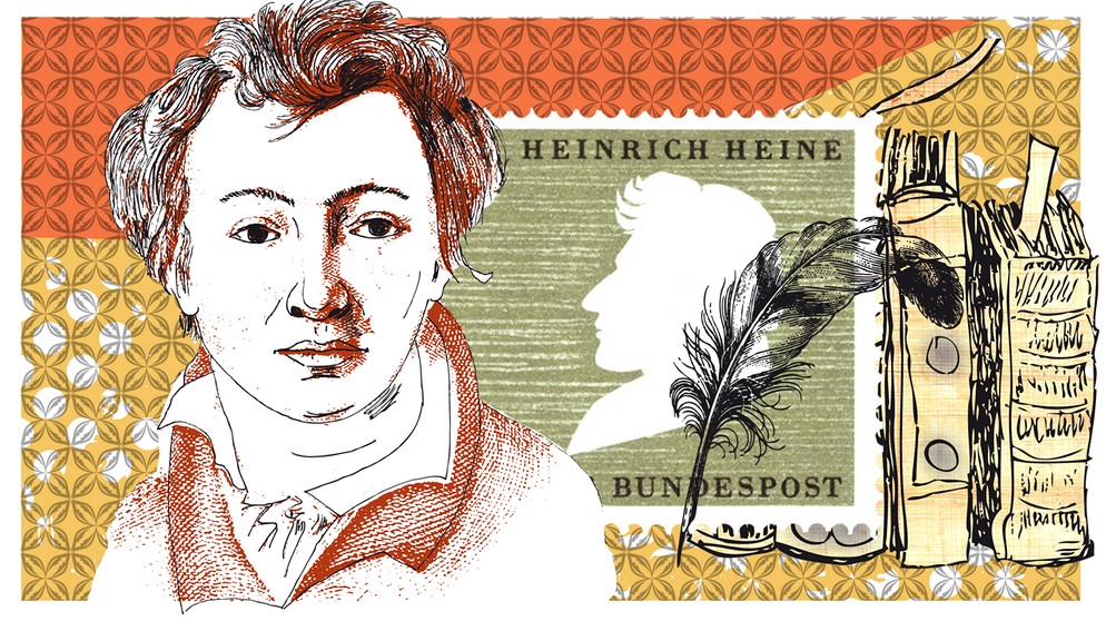 Illustration des Kalenderblatts: Heine schreibt sein Testament | Bild: BR/Angela Smets