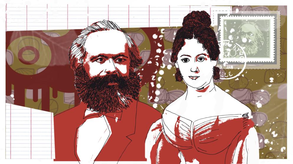 Illustration des Kalenderblatts: Jennys Brief an Karl Marx  | Bild: BR/Angela Smets