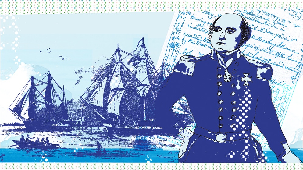 lustration des Kalenderblatts: John Franklin geboren, Polarforscher | Bild: BR/Franziska Pucher