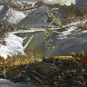 Hannibal überquert die Alpen (Pastellzeichnung von Raymond Sheppard) | Bild: picture-alliance/dpa/Mary Evans Picture Library