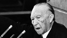 Adenauer spricht 1962 im Bonner Bundestag zur Spiegel-Affäre | Bild: picture-alliance/dpa